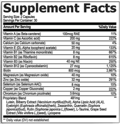 Xetina 20 supplement facts